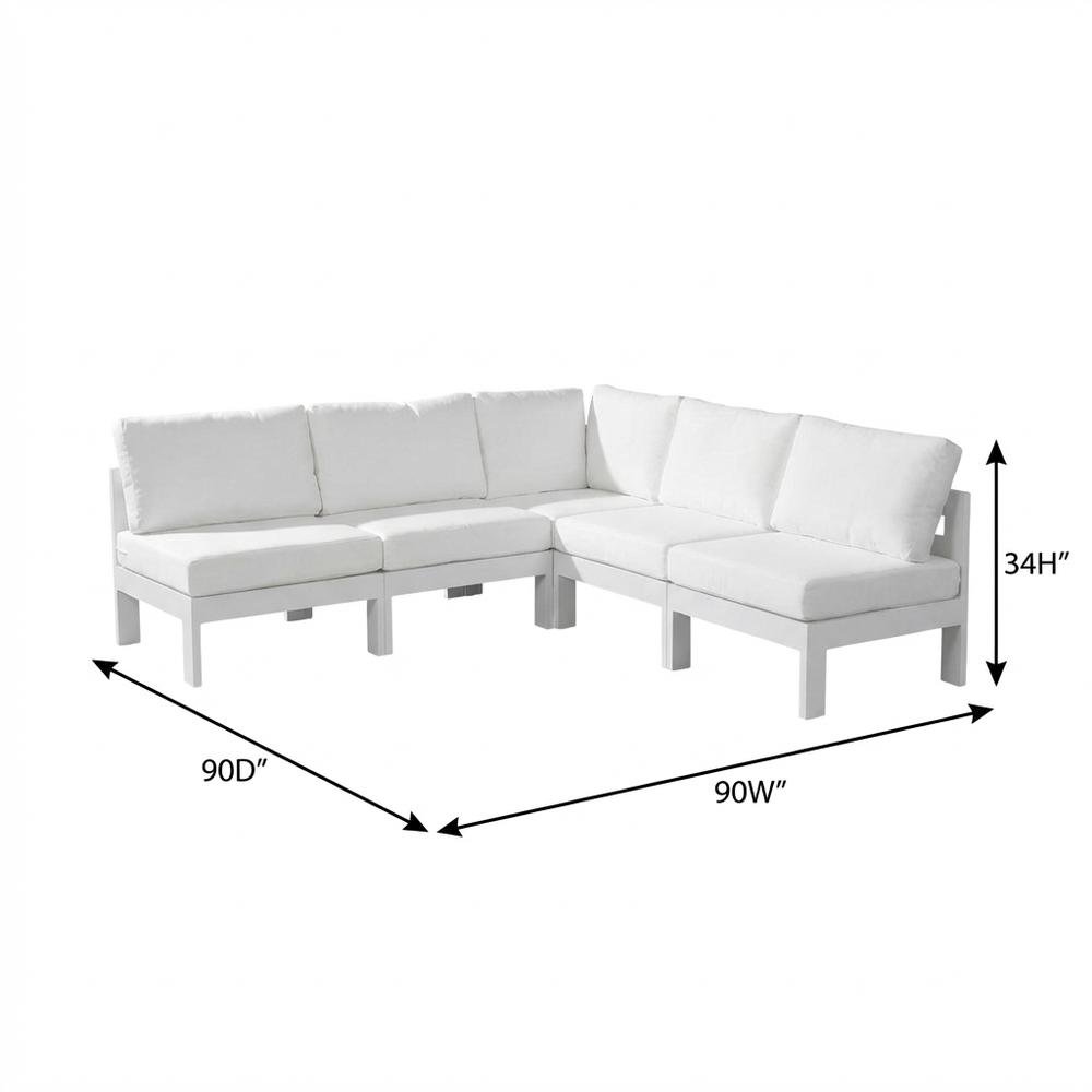 White Fabric Outdoor Patio Modular Sectional With Contemporary Style. Picture 7