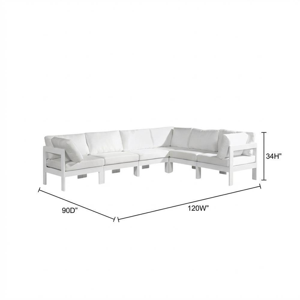 White Fabric Outdoor Patio Modular Sectional With Contemporary Style. Picture 7