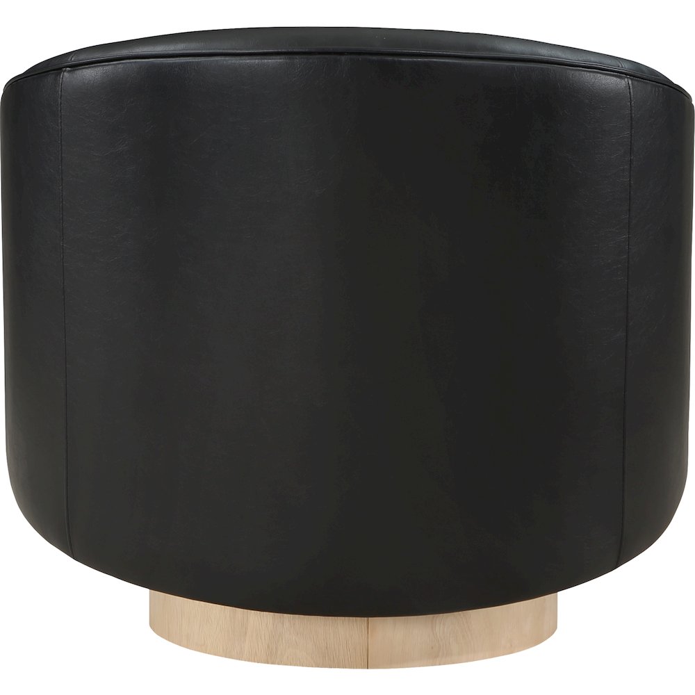 Gibson Black Vegan Leather Swivel Accent Chair. Picture 2