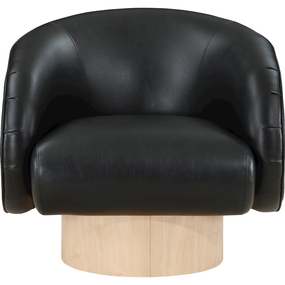 Gibson Black Vegan Leather Swivel Accent Chair. Picture 3