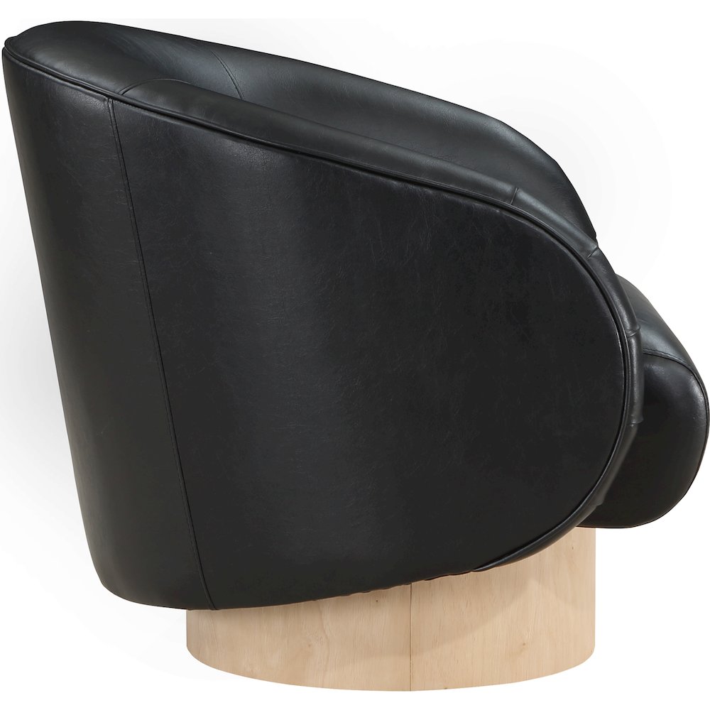 Gibson Black Vegan Leather Swivel Accent Chair. Picture 4