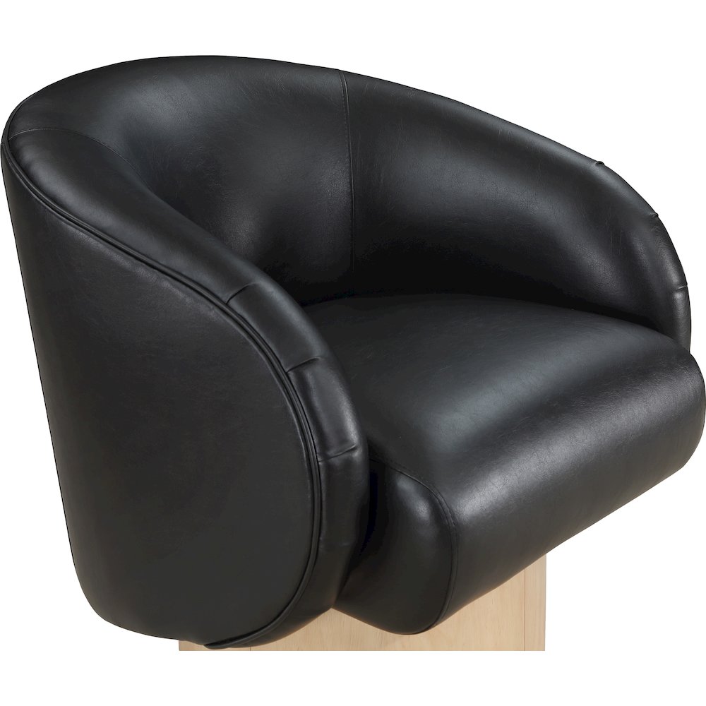 Gibson Black Vegan Leather Swivel Accent Chair. Picture 5