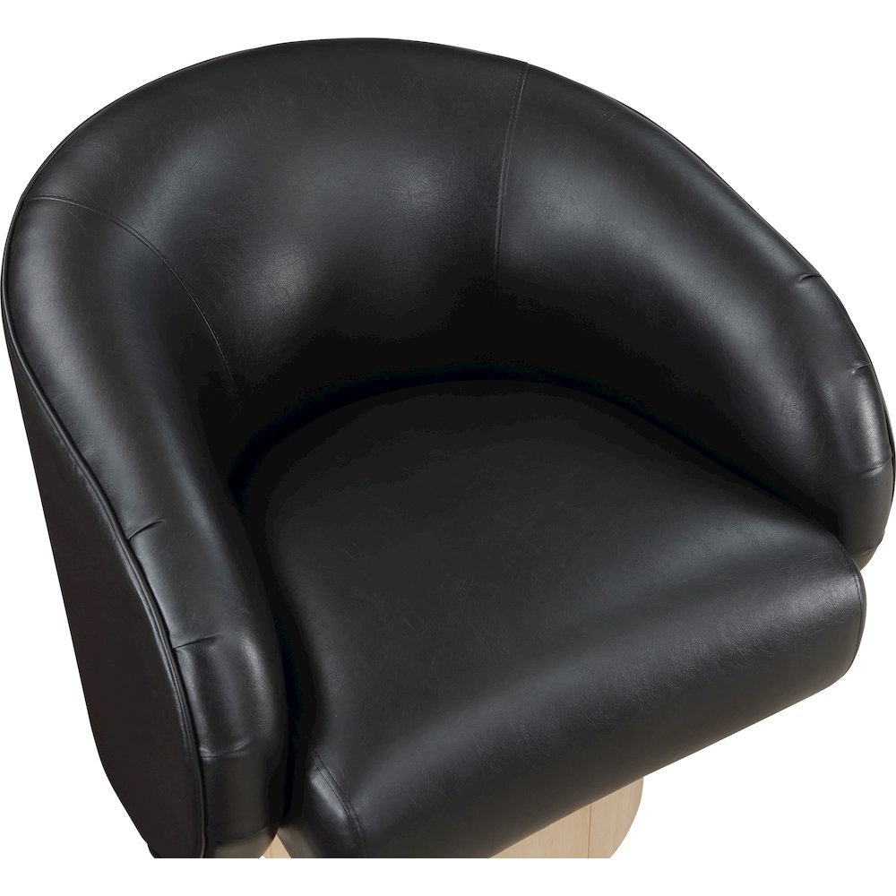 Gibson Black Vegan Leather Swivel Accent Chair. Picture 6