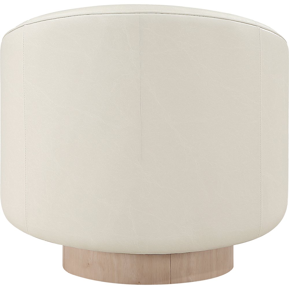 Gibson Cream Vegan Leather Swivel Accent Chair. Picture 2