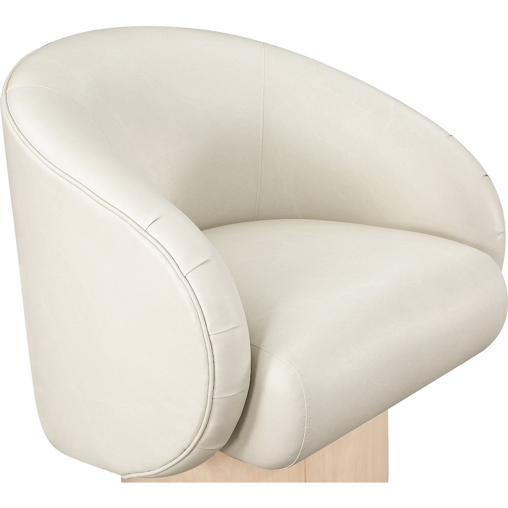 Gibson Cream Vegan Leather Swivel Accent Chair. Picture 5