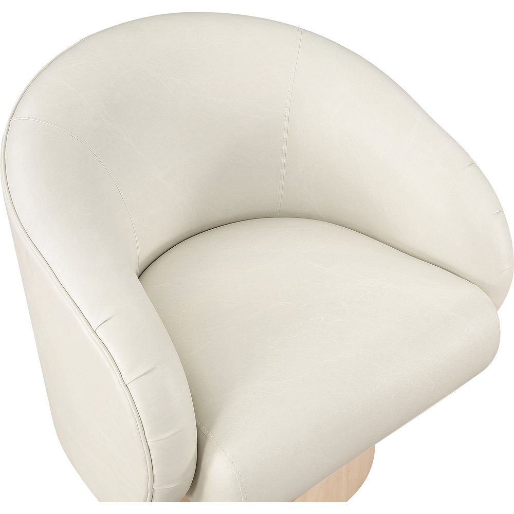 Gibson Cream Vegan Leather Swivel Accent Chair. Picture 6