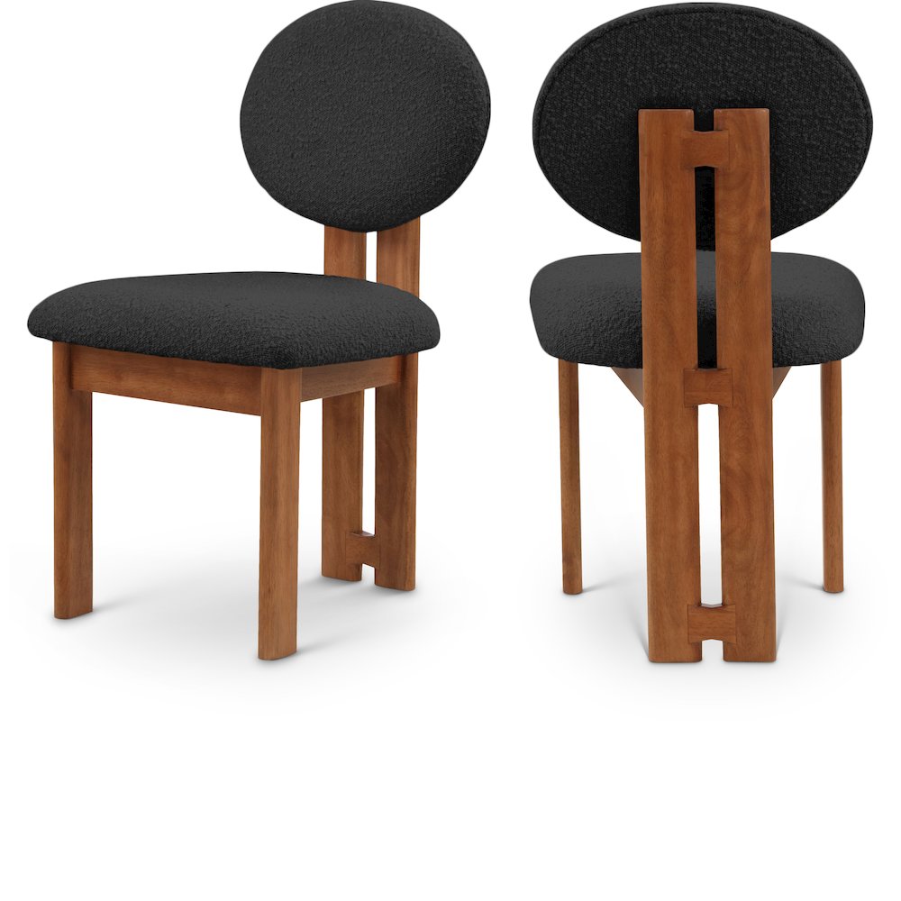 Napa Black Boucle Fabric Dining Chair, Set of 2. Picture 1