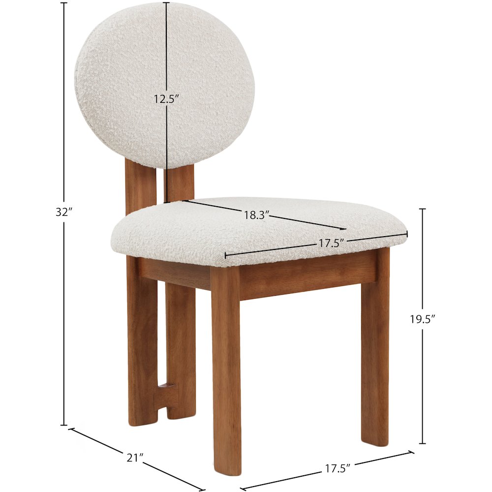 Napa Cream Boucle Fabric Dining Chair, Set of 2. Picture 7