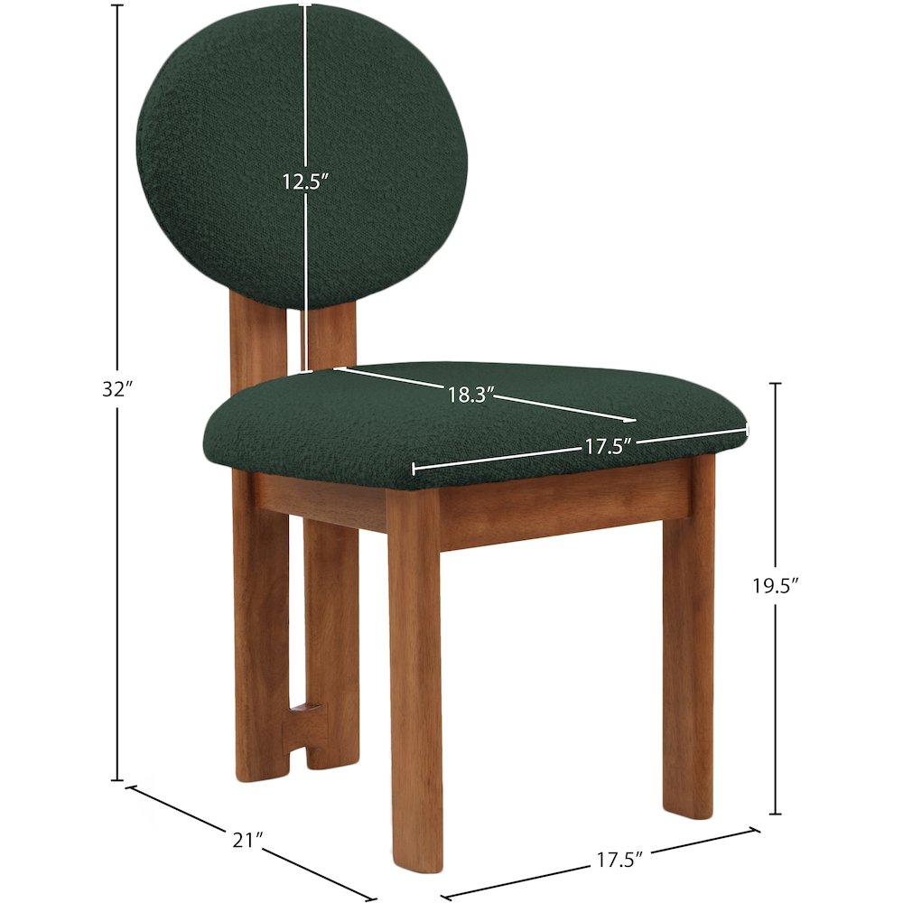 Napa Green Boucle Fabric Dining Chair, Set of 2. Picture 7