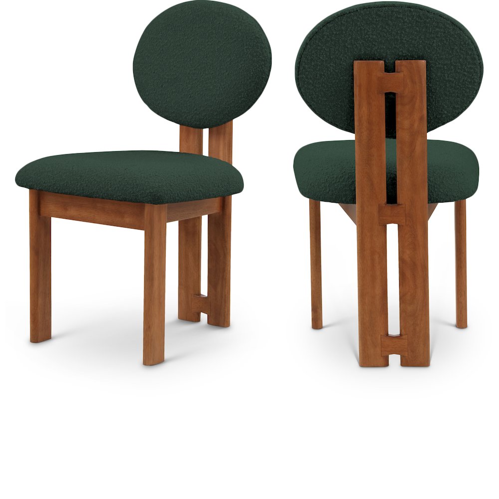 Napa Green Boucle Fabric Dining Chair, Set of 2. Picture 1