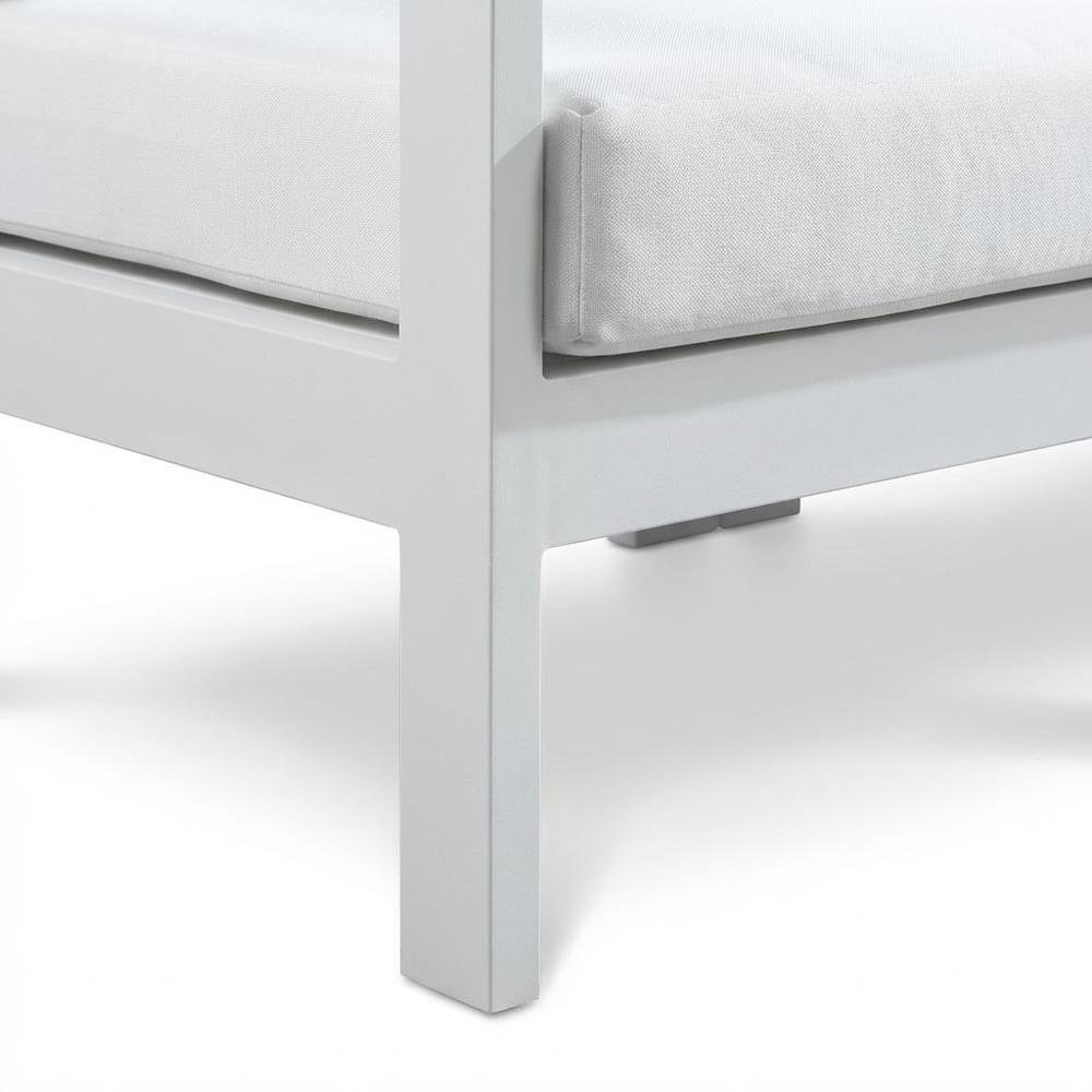 White Fabric Outdoor Patio Modular Sofa With Contemporary Design For Garden Use. Picture 6