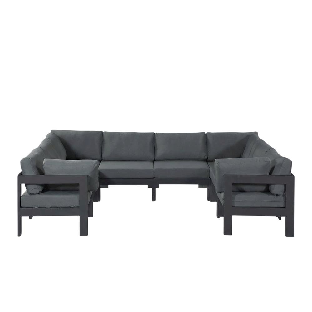 Gray Fabric Outdoor Patio Modular Sectional With Contemporary Style. Picture 4