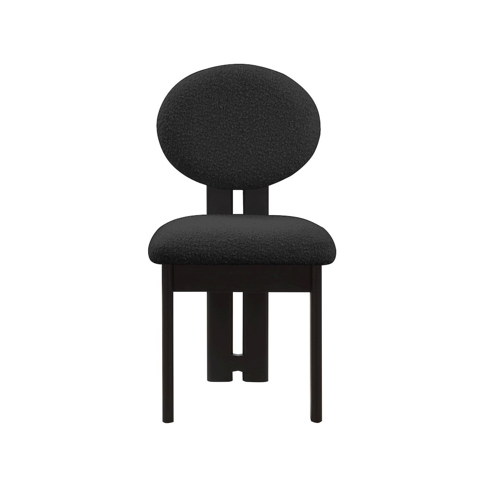 Napa Black Boucle Fabric Dining Chair, Set of 2. Picture 3
