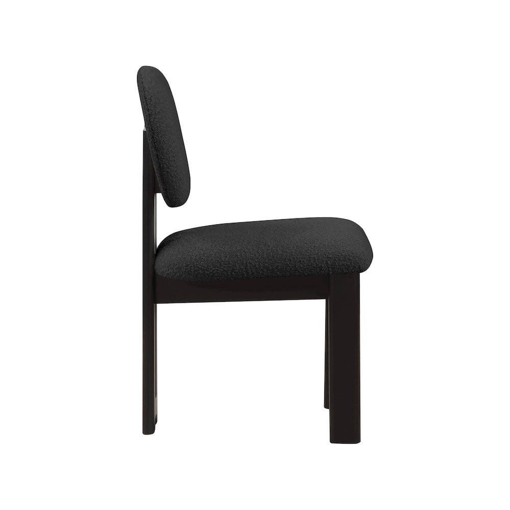 Napa Black Boucle Fabric Dining Chair, Set of 2. Picture 4
