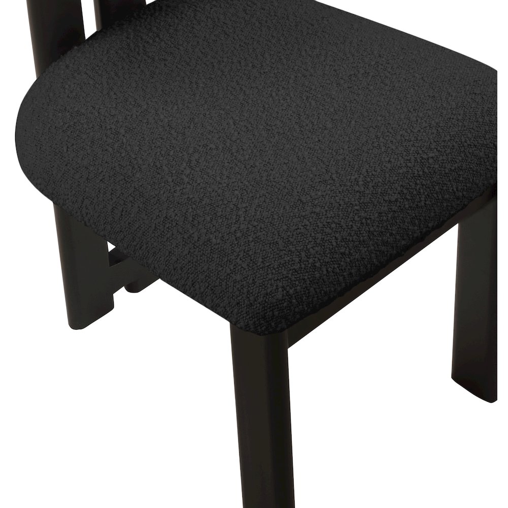 Napa Black Boucle Fabric Dining Chair, Set of 2. Picture 6