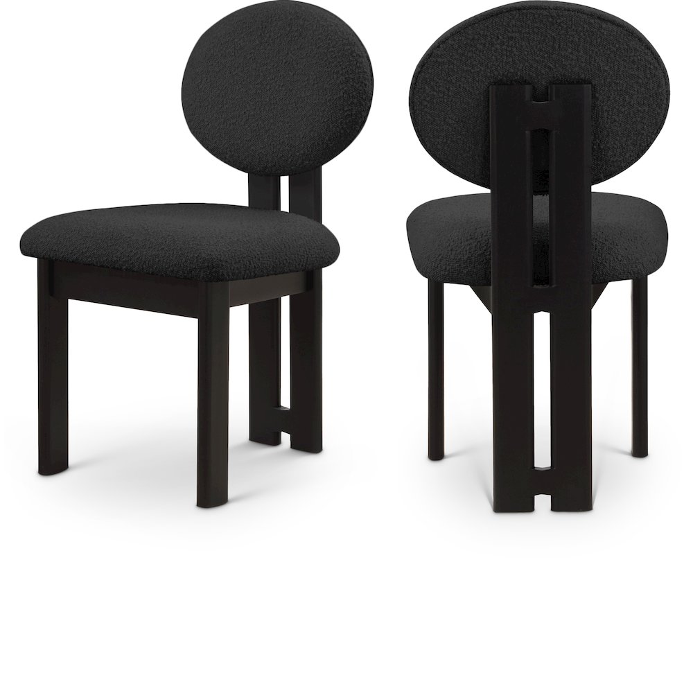 Napa Black Boucle Fabric Dining Chair, Set of 2. Picture 1