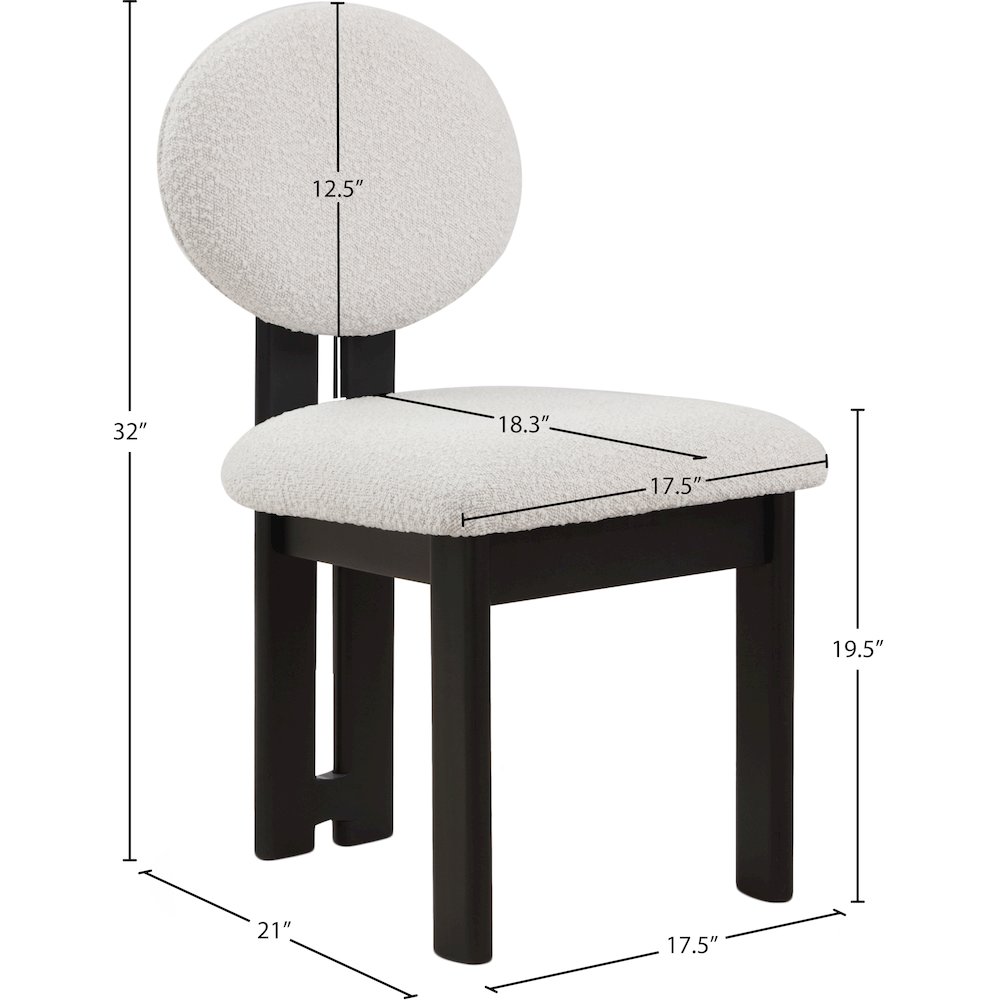 Napa Cream Boucle Fabric Dining Chair, Set of 2. Picture 7