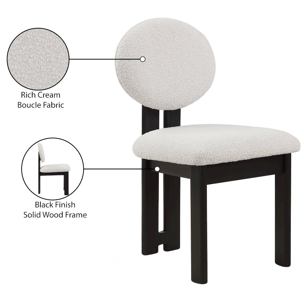 Napa Cream Boucle Fabric Dining Chair, Set of 2. Picture 8