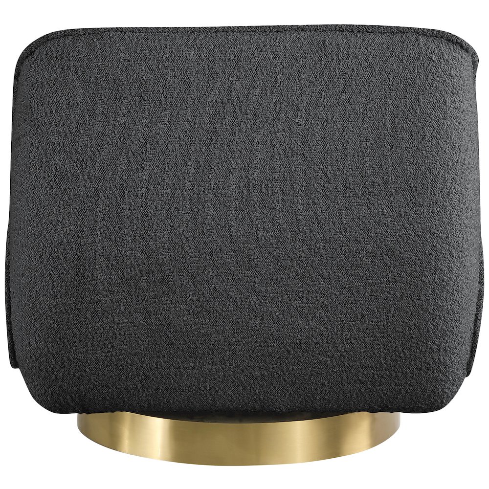 Geneva Black Boucle Fabric Swivel Accent Chair. Picture 2