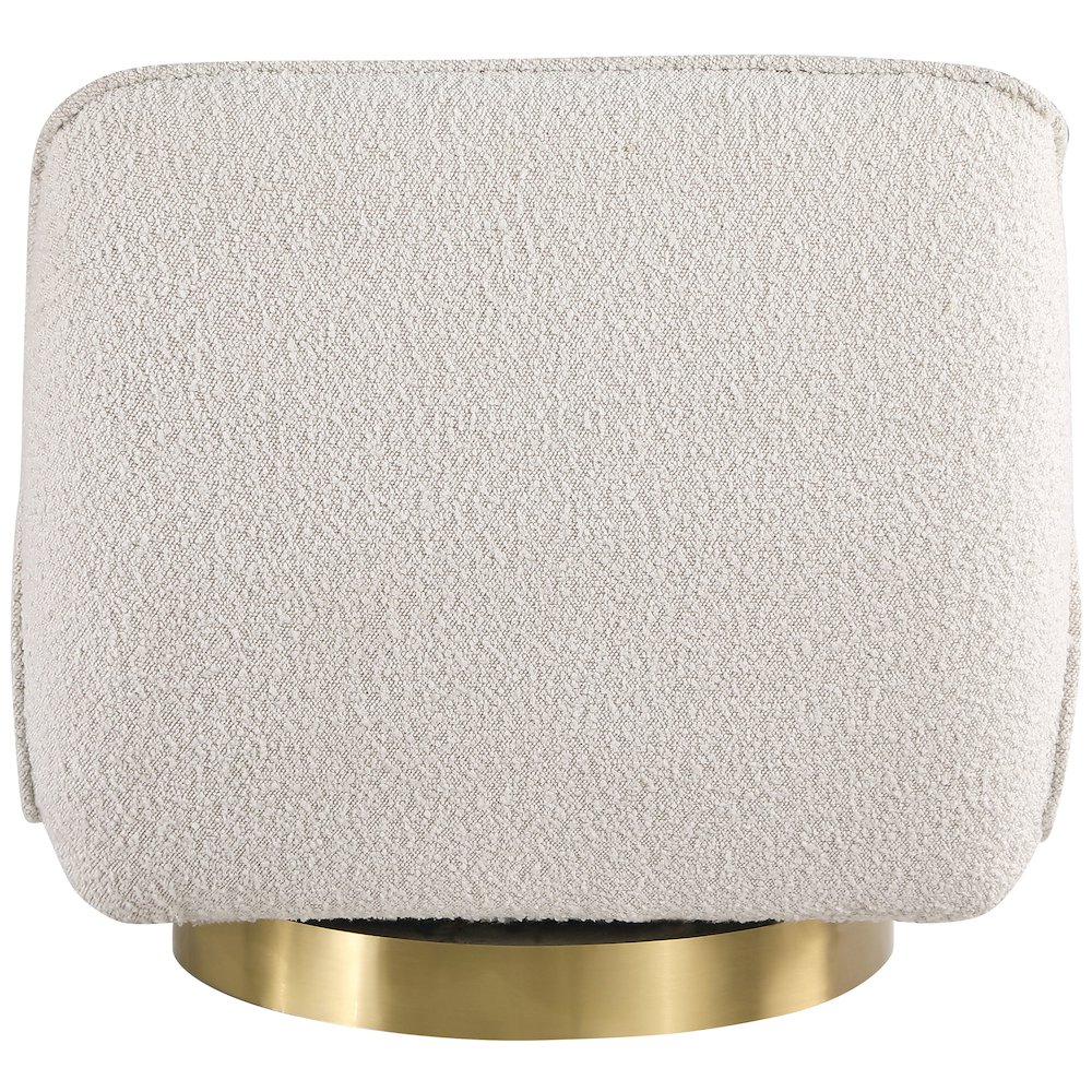 Geneva Cream Boucle Fabric Swivel Accent Chair. Picture 2