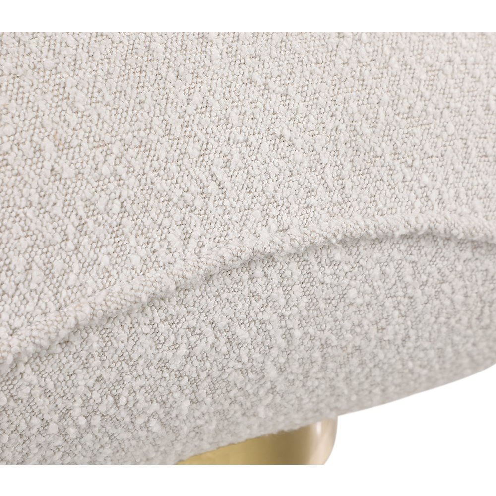 Geneva Cream Boucle Fabric Swivel Accent Chair. Picture 6