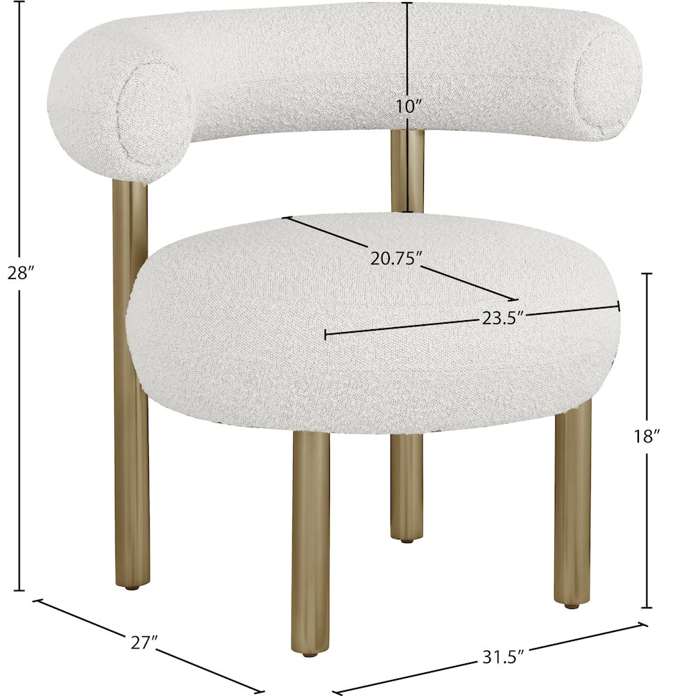 Bordeaux Cream Boucle Fabric Accent Chair. Picture 7