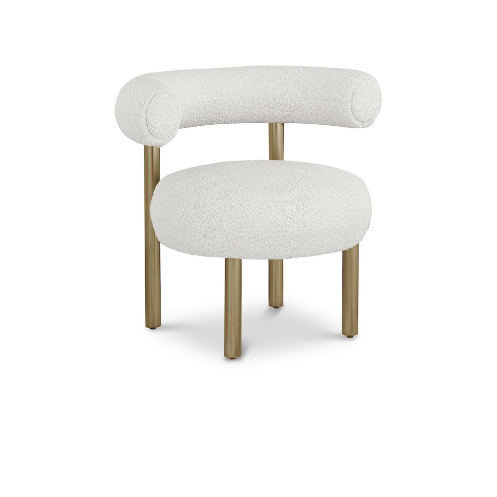 Bordeaux Cream Boucle Fabric Accent Chair. Picture 1