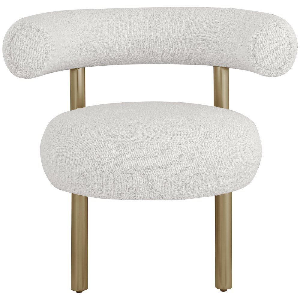 Bordeaux Cream Boucle Fabric Accent Chair. Picture 3