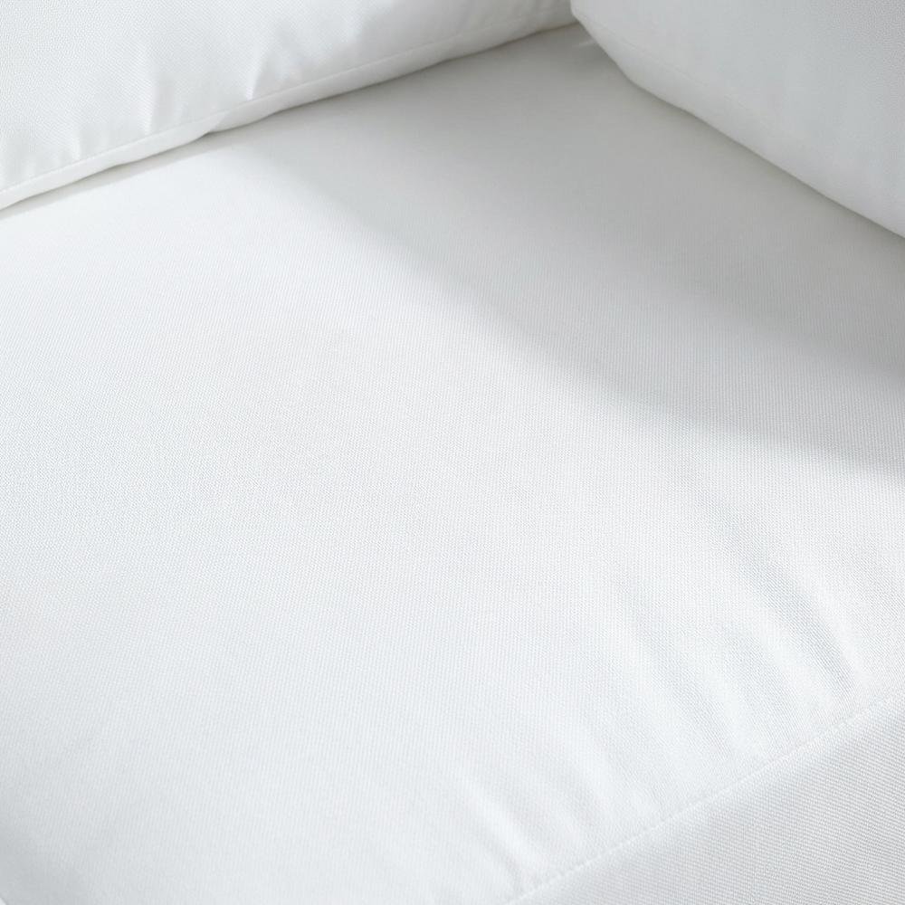 White Fabric Outdoor Modular Sofa With Contemporary Style And Cushioned Seating. Picture 5