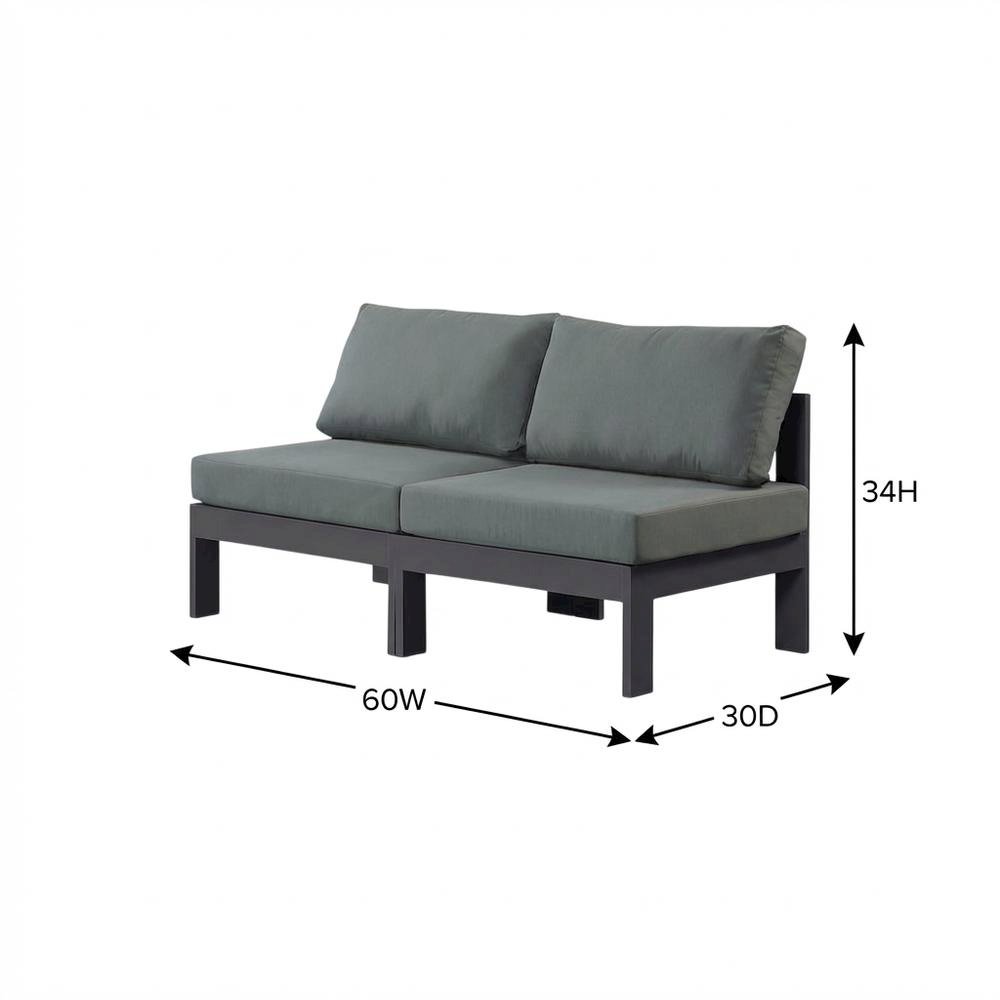 Gray Fabric Outdoor Modular Sofa With Contemporary Style And Comfortable Seating. Picture 7