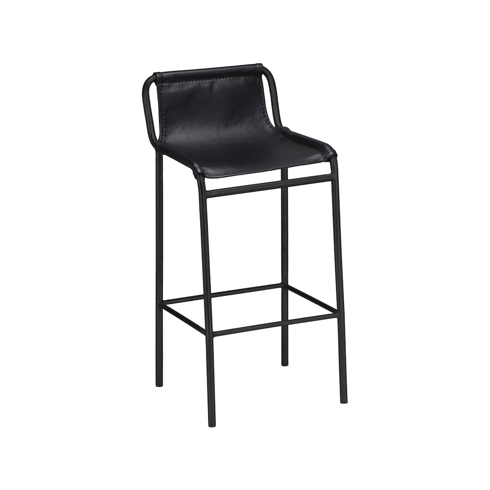 Dax Black Vegan Leather Counter Stool. Picture 1