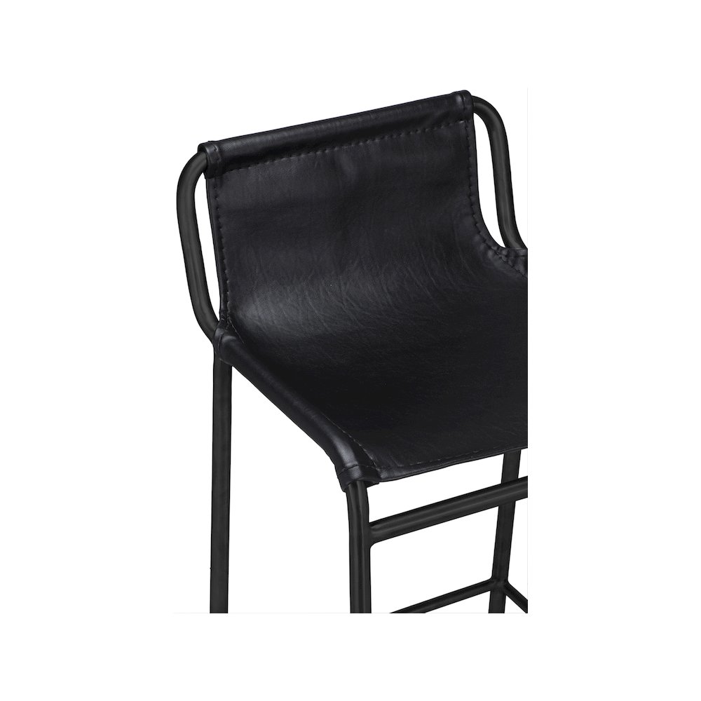 Dax Black Vegan Leather Counter Stool. Picture 4