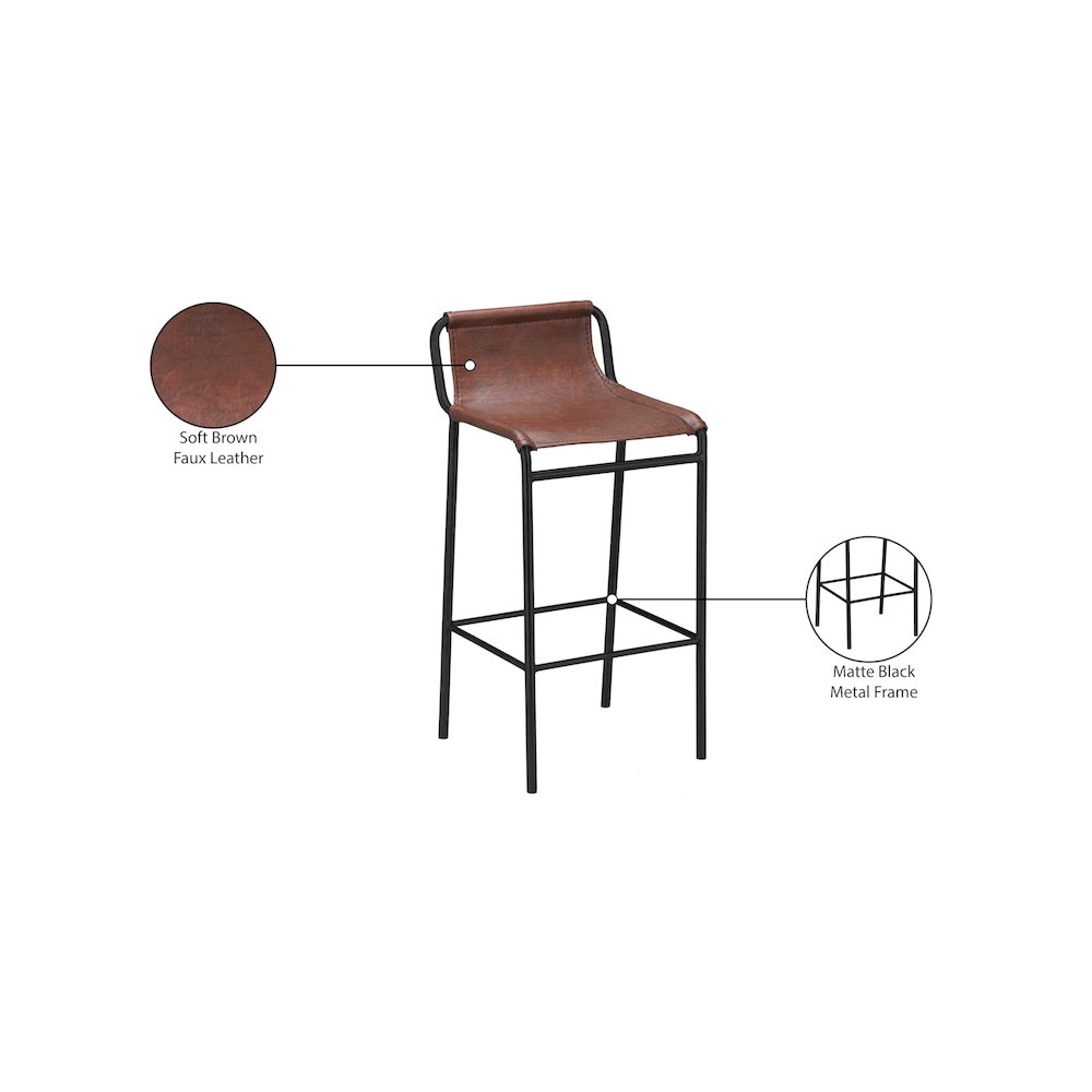 Dax Brown Vegan Leather Counter Stool. Picture 6
