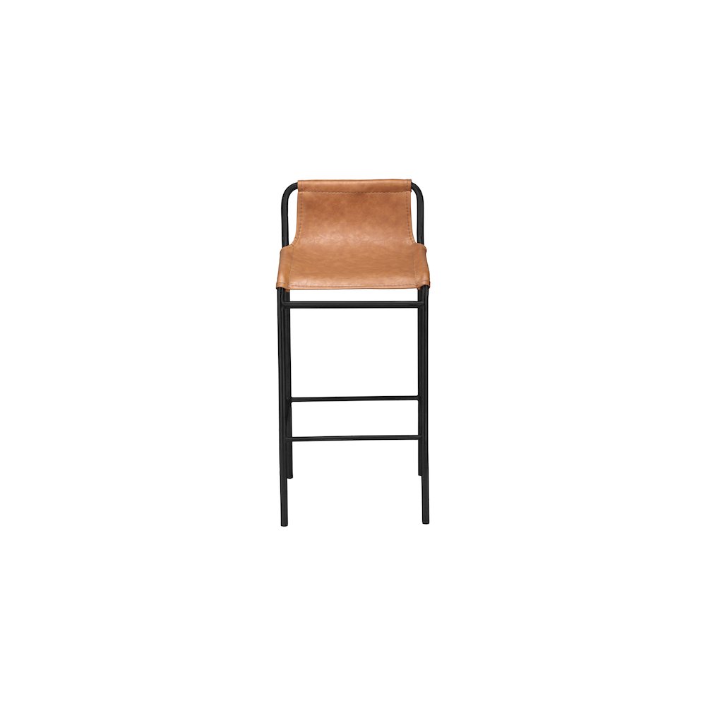 Dax Cognac Vegan Leather Counter Stool. Picture 3