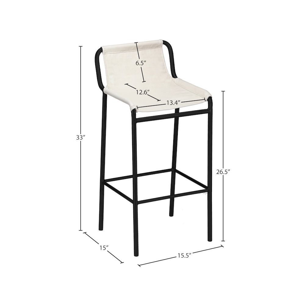 Dax Cream Vegan Leather Counter Stool. Picture 5