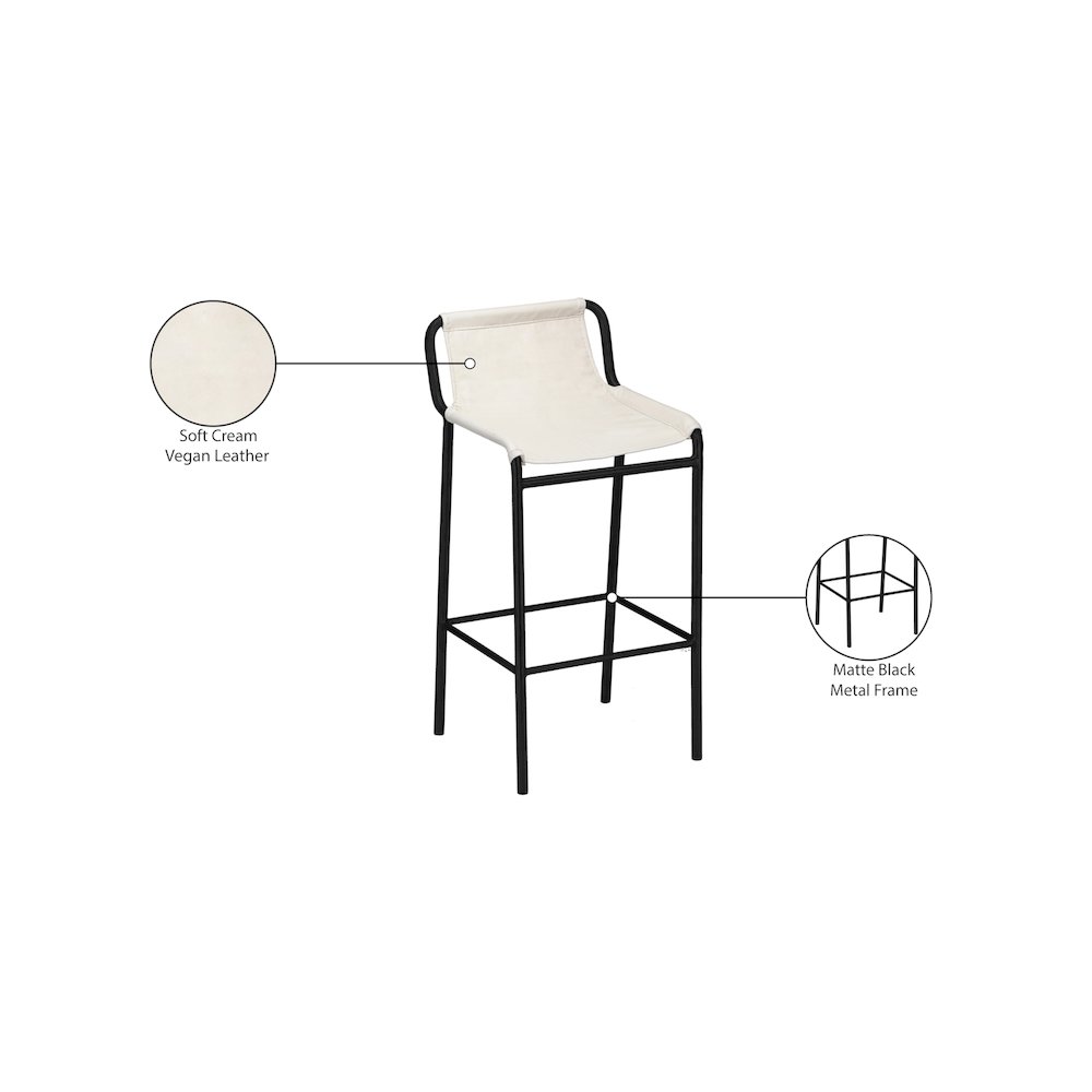 Dax Cream Vegan Leather Counter Stool. Picture 6