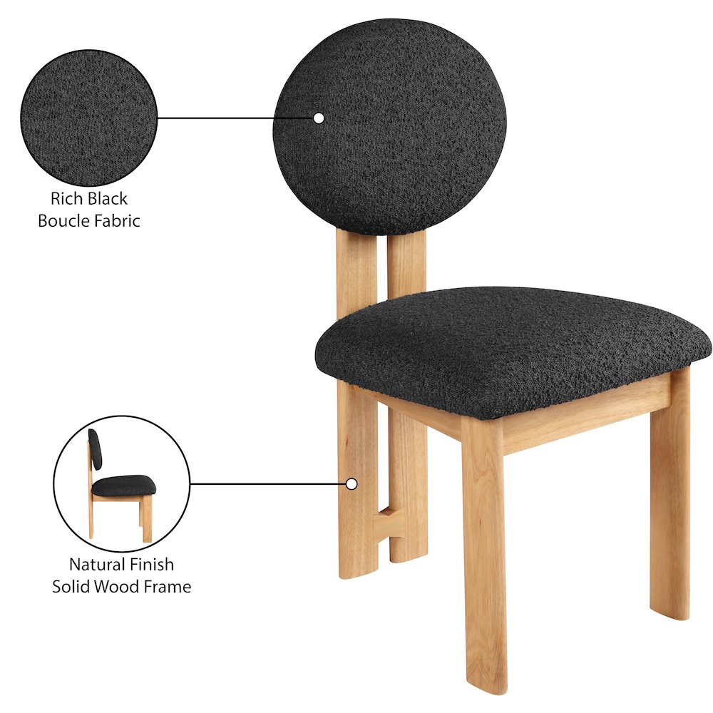 Napa Black Dining Chair, Set of 2. Picture 8
