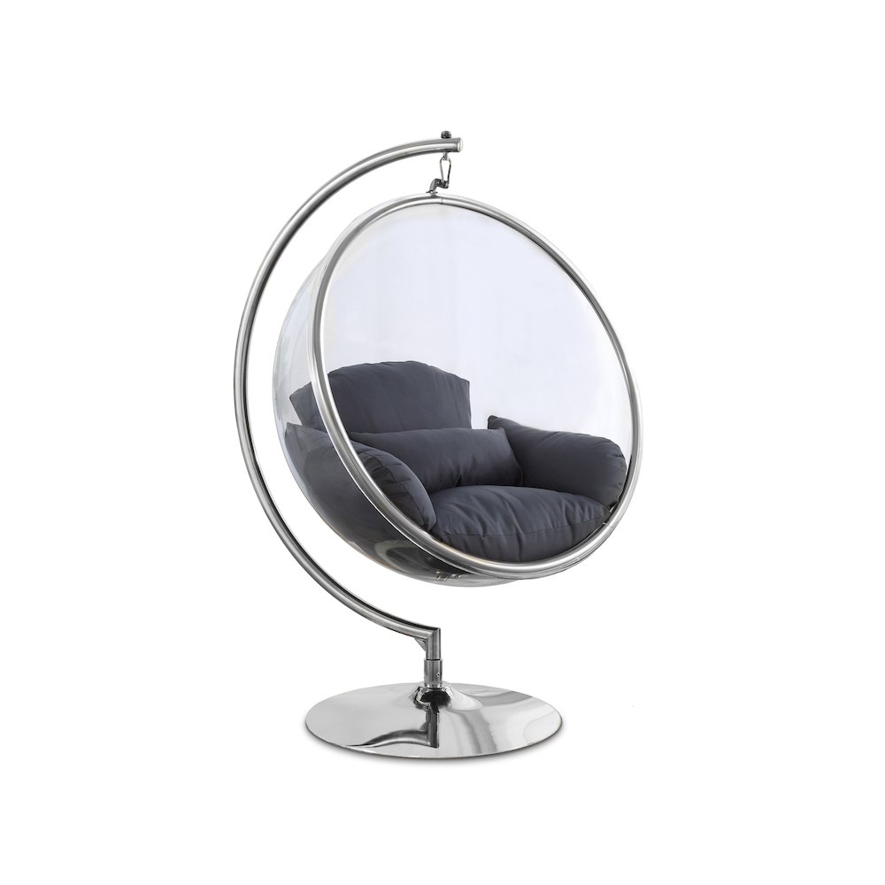 Luna Grey Durable Fabric Acrylic Swing Chair. Picture 1