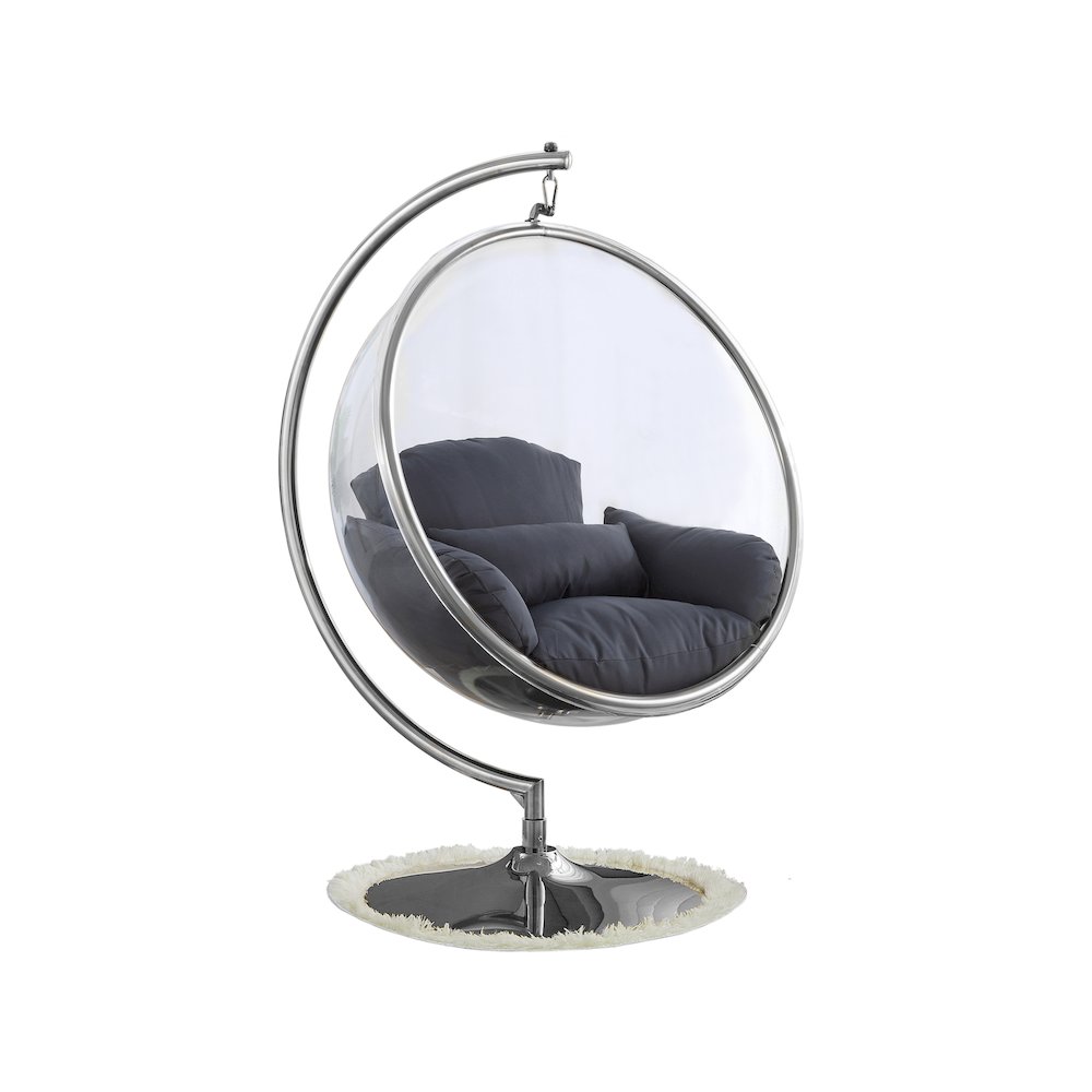 Luna Grey Durable Fabric Acrylic Swing Chair. Picture 2