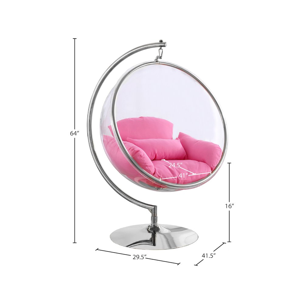 Luna Pink Durable Fabric Acrylic Swing Chair. Picture 5