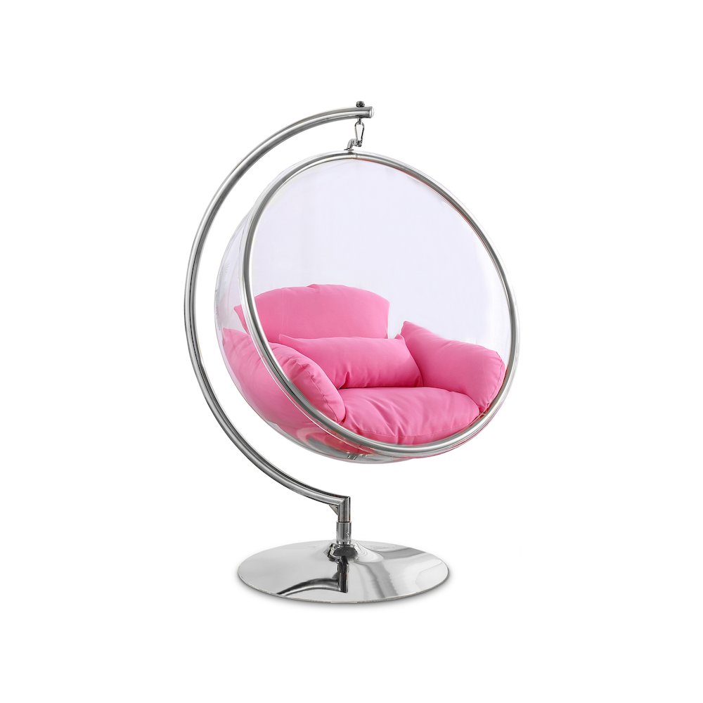 Luna Pink Durable Fabric Acrylic Swing Chair. Picture 1