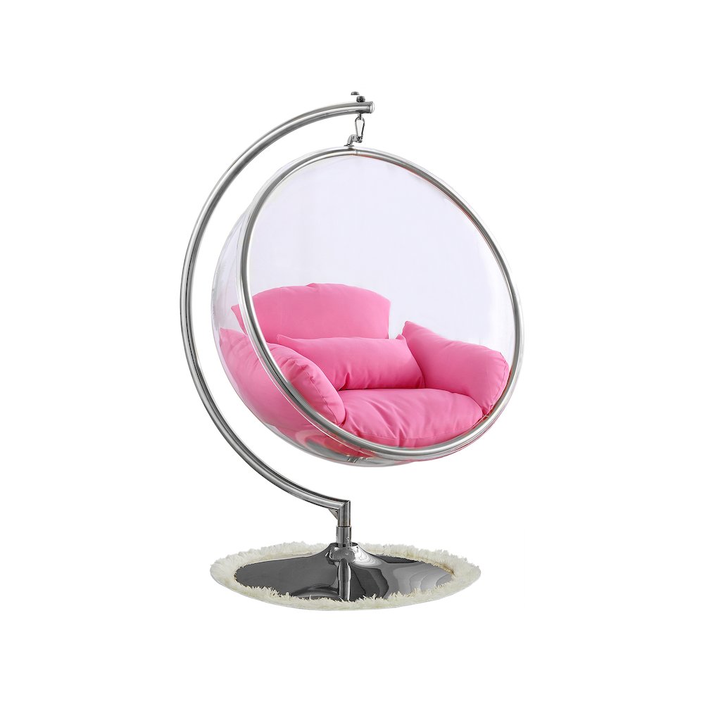 Luna Pink Durable Fabric Acrylic Swing Chair. Picture 2