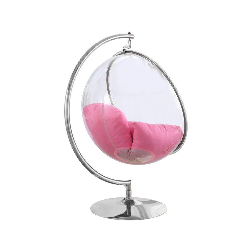 Luna Pink Durable Fabric Acrylic Swing Chair. Picture 3