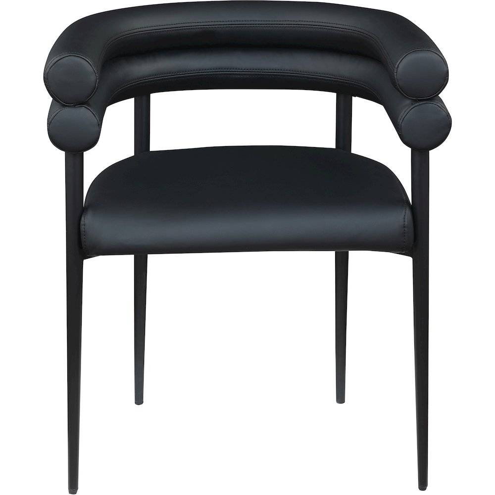 Lavina Black Vegan Leather Dining Chair, Set of 2. Picture 2