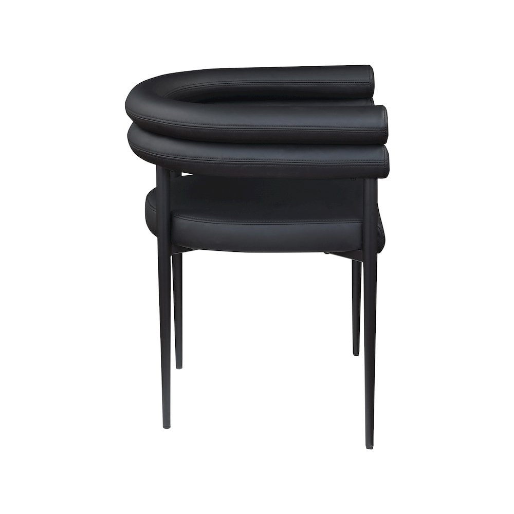 Lavina Black Vegan Leather Dining Chair, Set of 2. Picture 3