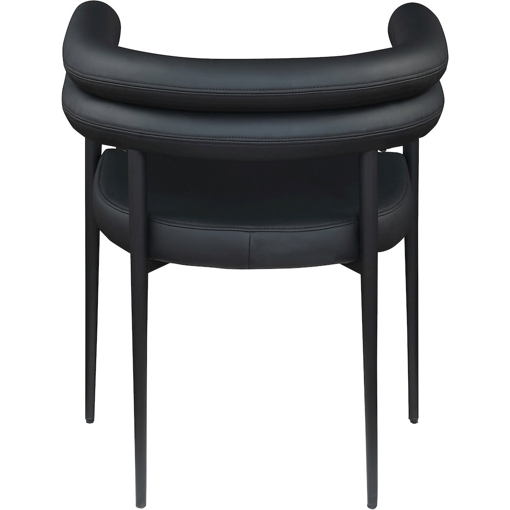Lavina Black Vegan Leather Dining Chair, Set of 2. Picture 4
