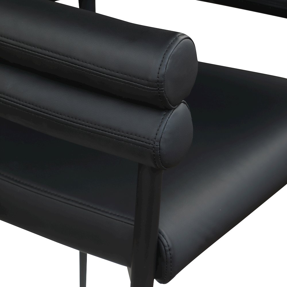 Lavina Black Vegan Leather Dining Chair, Set of 2. Picture 6