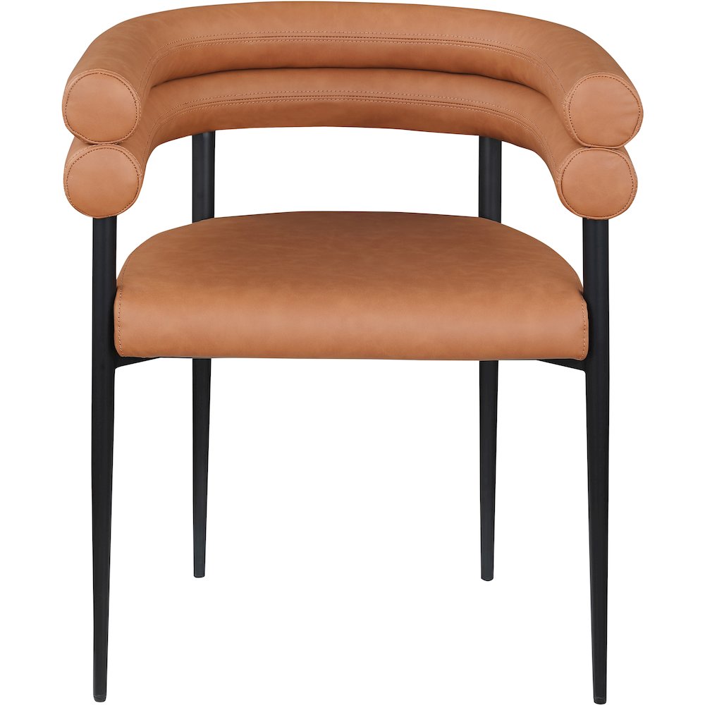 Lavina Cognac Vegan Leather Dining Chair, Set of 2. Picture 2