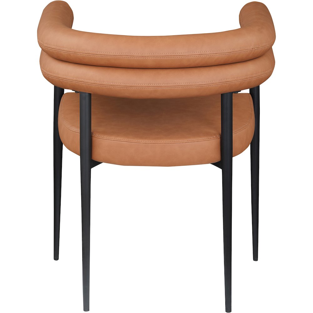Lavina Cognac Vegan Leather Dining Chair, Set of 2. Picture 4