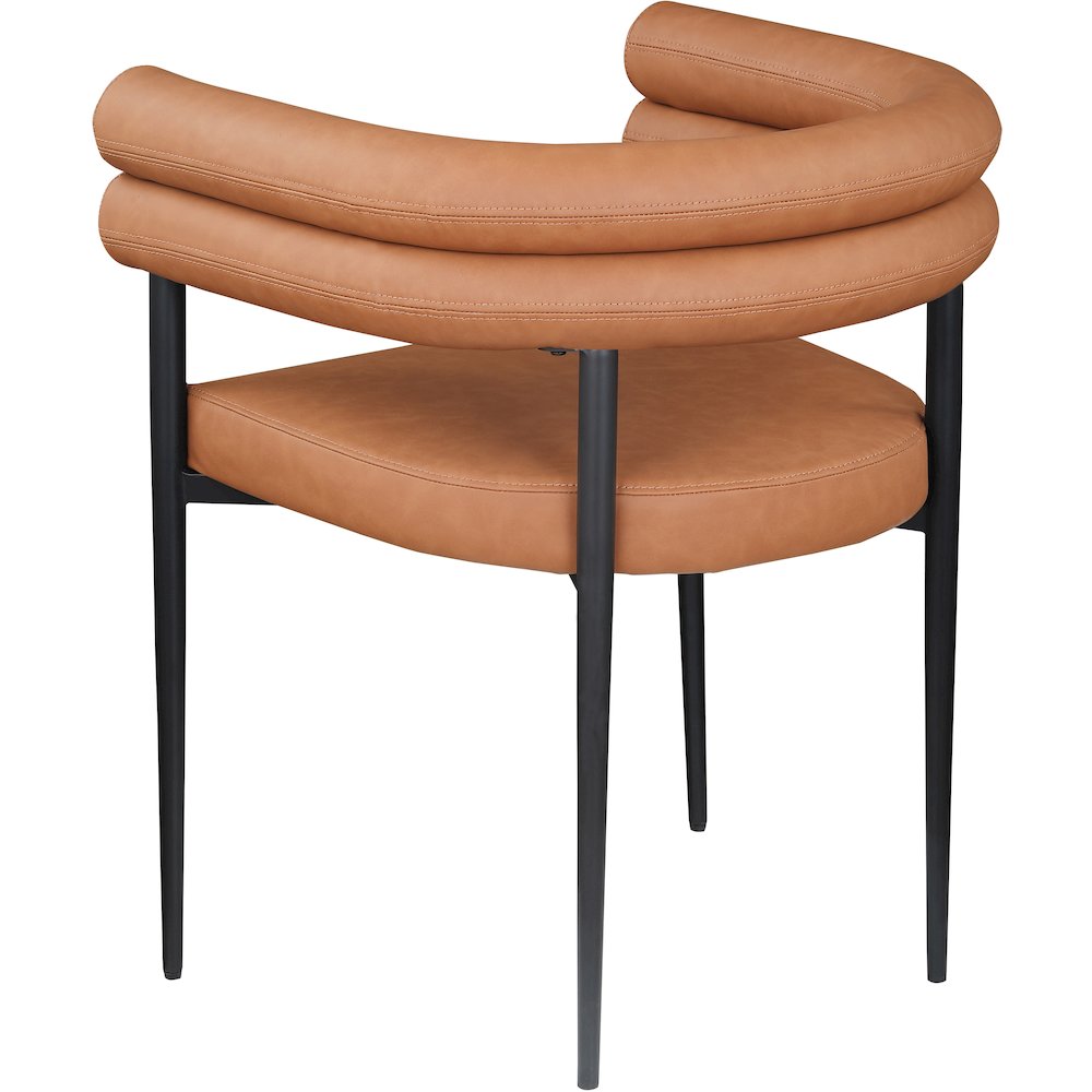 Lavina Cognac Vegan Leather Dining Chair, Set of 2. Picture 5